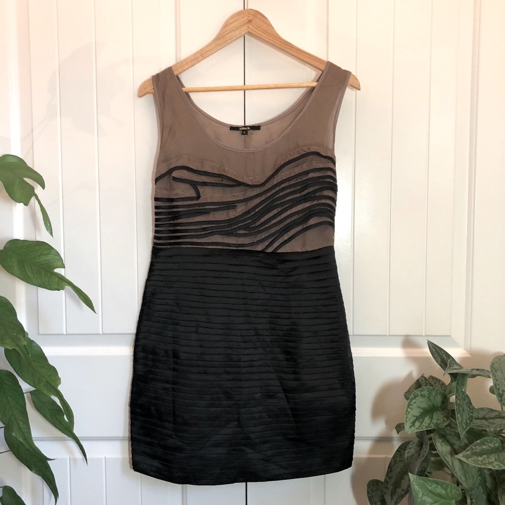 BLACK formal fitted cocktail dress L